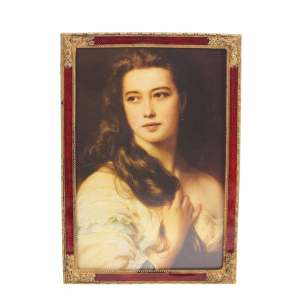 Fotolijstje RH rood/ant. goud kleur (10x15)16,4x11,3x1,5cm