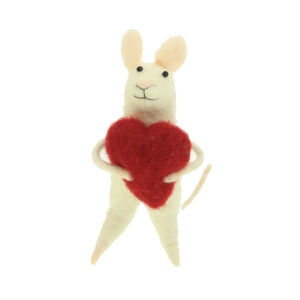 Muis met hart staand vilt