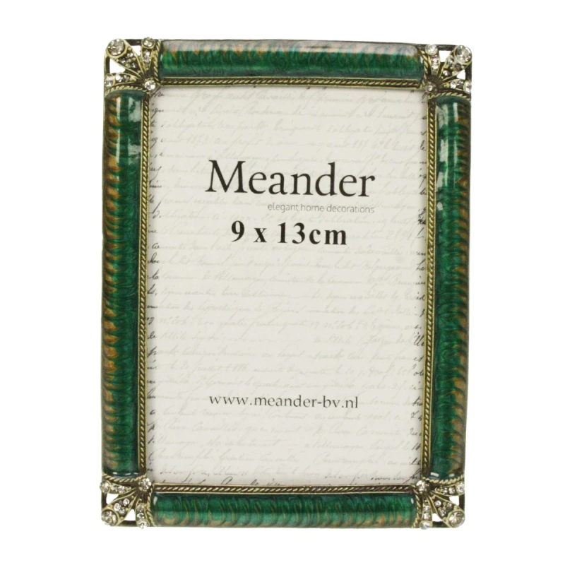 Fotolijstje emaille groen 9x13cm