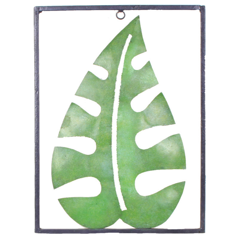 Wanddecoratie metaal tropisch blad