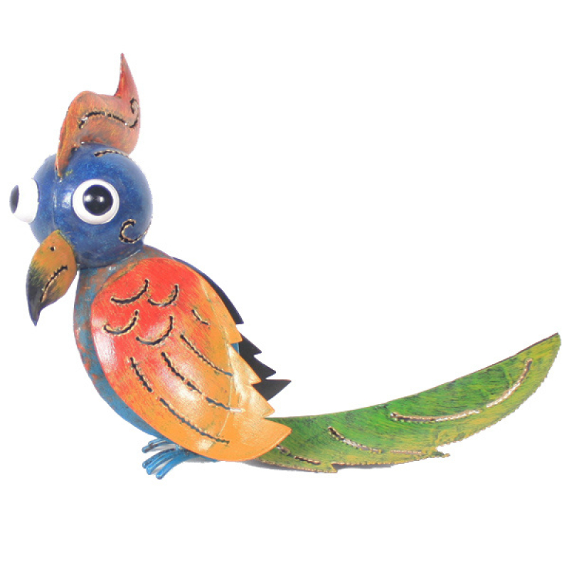 Vogel funky blad staart op zoek zijwaarts