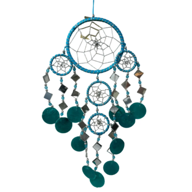 Dromenvanger spiegel-schelp 11CM - Turquoise