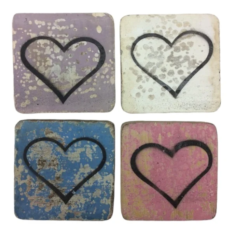 Teken open hart 20x20 cm