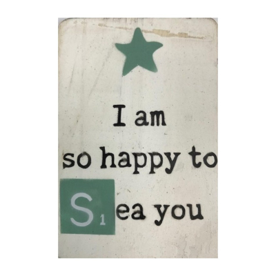 Tekstblok S "Sea You blue"