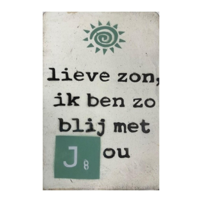 Tekstblok J "blij met Jou blue"