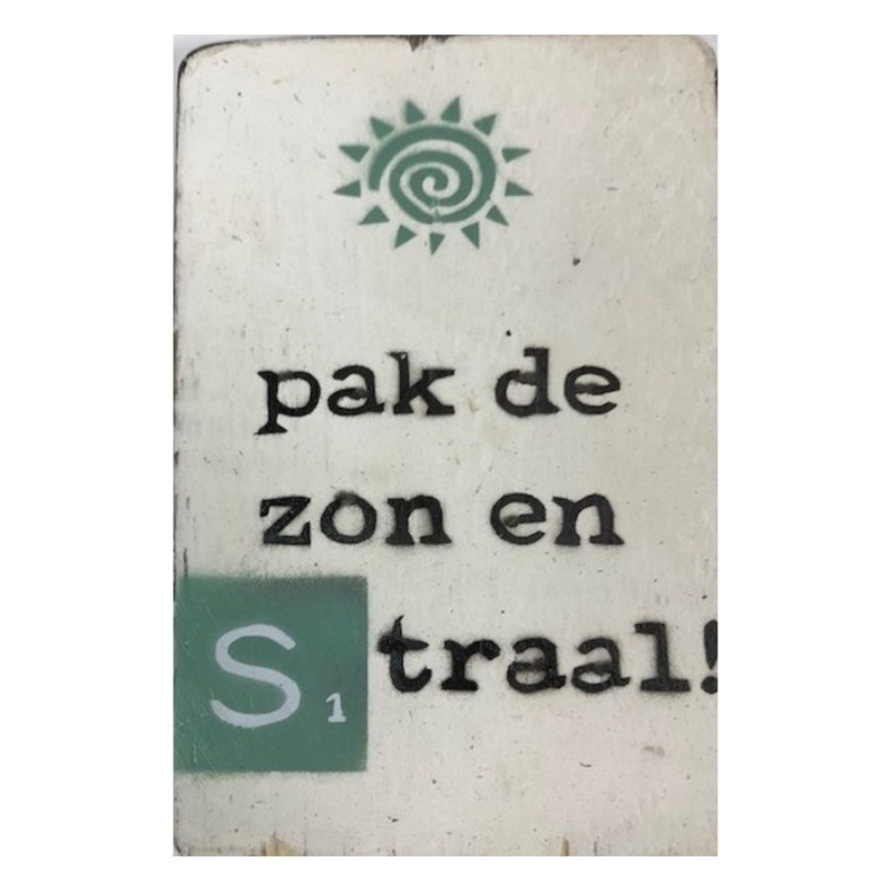 Tekstblok S "Zon en Straal blue"