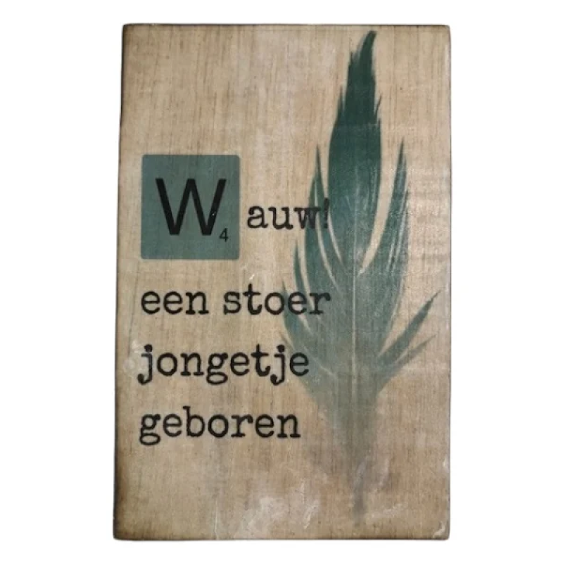 Tekstblok Geboorte "Wauw Jongen"