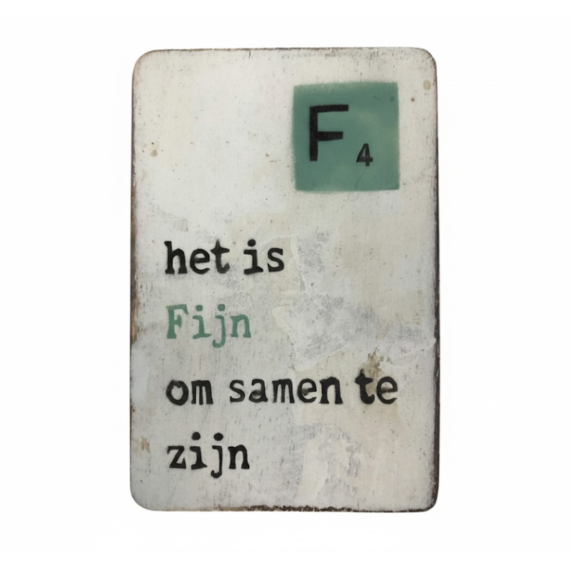 Houten Magneet 6x9 cm Fijn