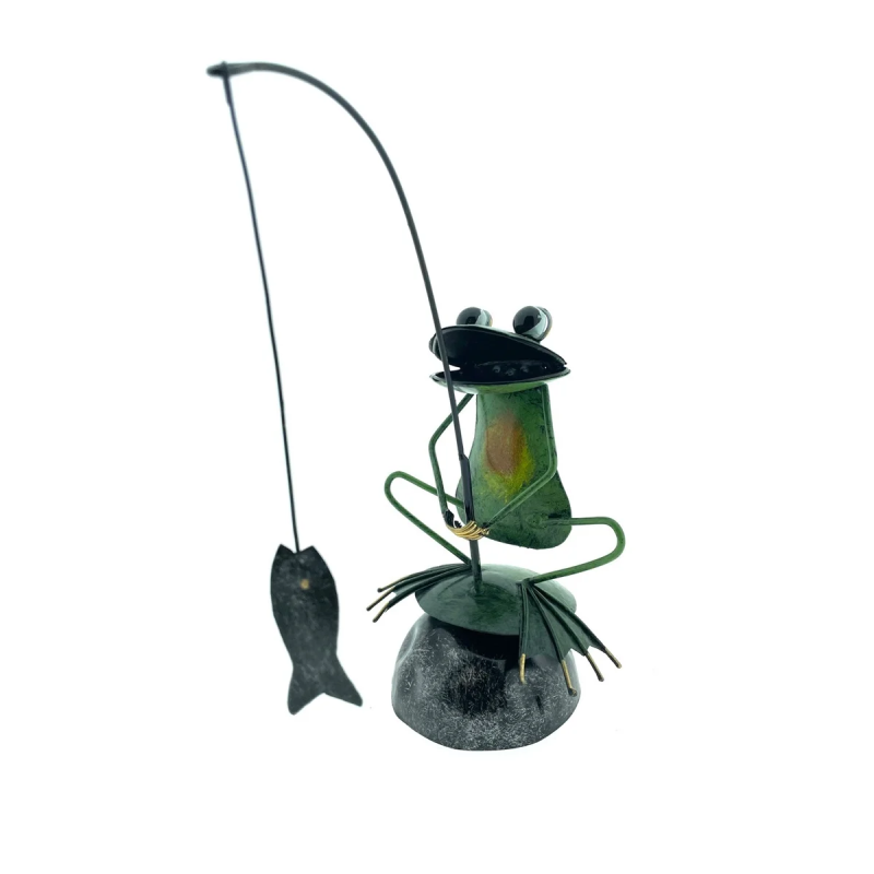 Metalen vissende kikker Otto