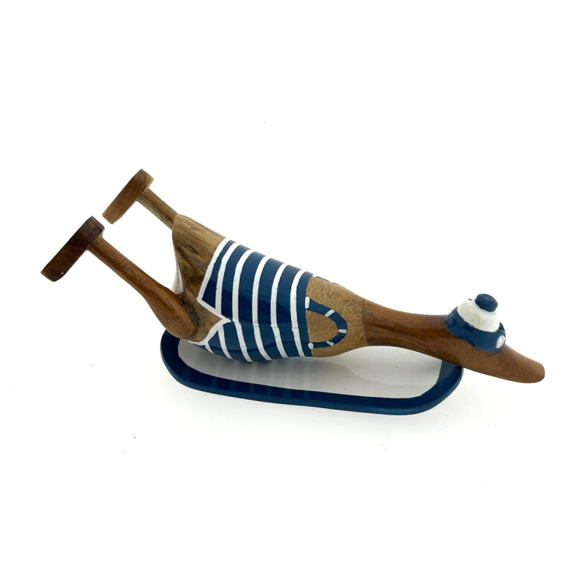Houten eend Kiayo surfboard donkerblauw