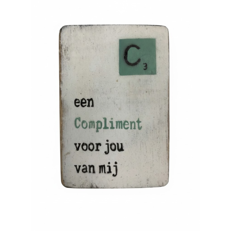 Houten Magneet 6x9 cm Compliment