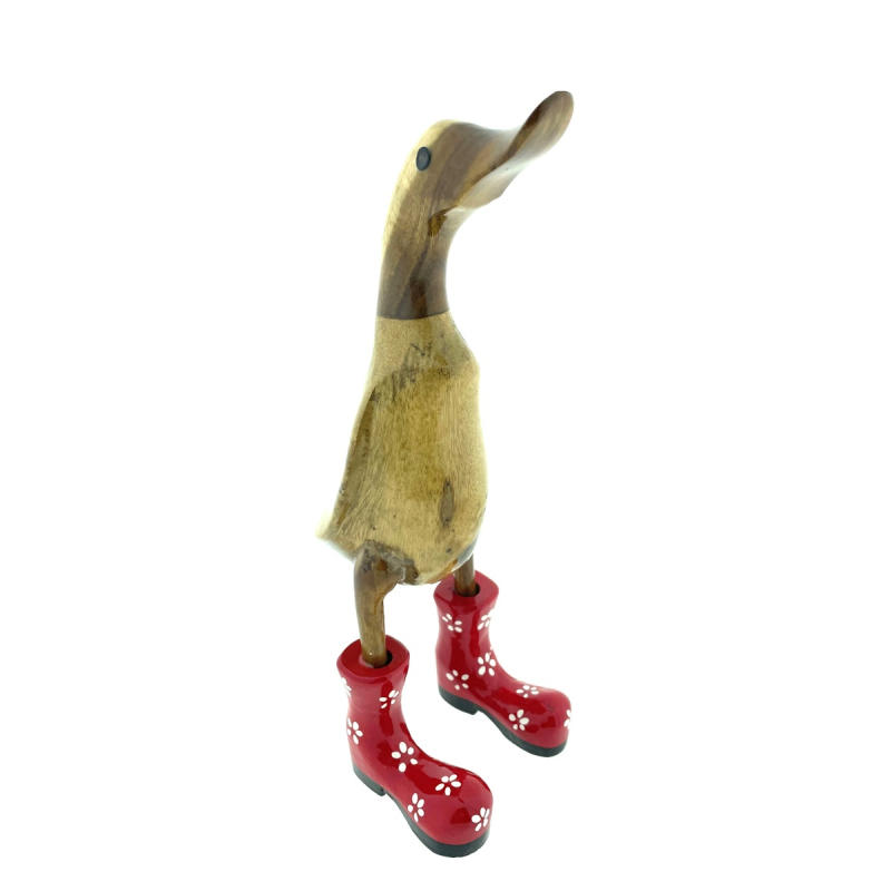 Houten eend Duck S rode laars