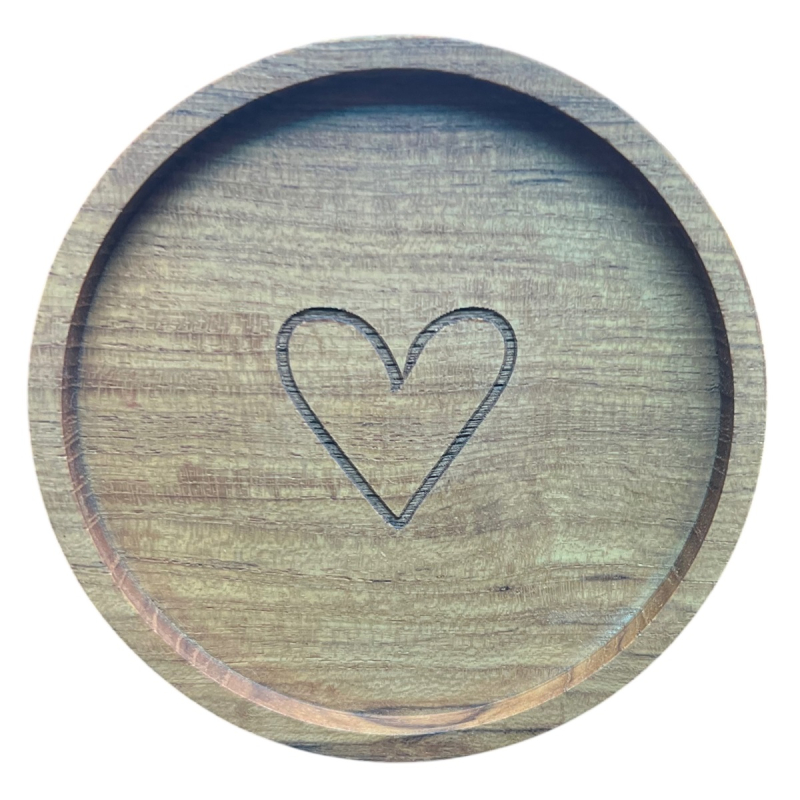 Onderzetter Jorge hart rond hout dia 10 cm