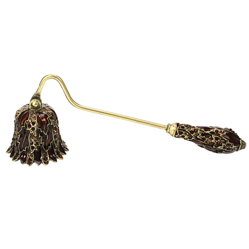 Kaarsendover blaadjes met strass, amber kleur 17x4,5x5,5 cm