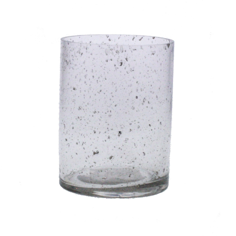 Windlicht glas zand Ø8x10,5cm