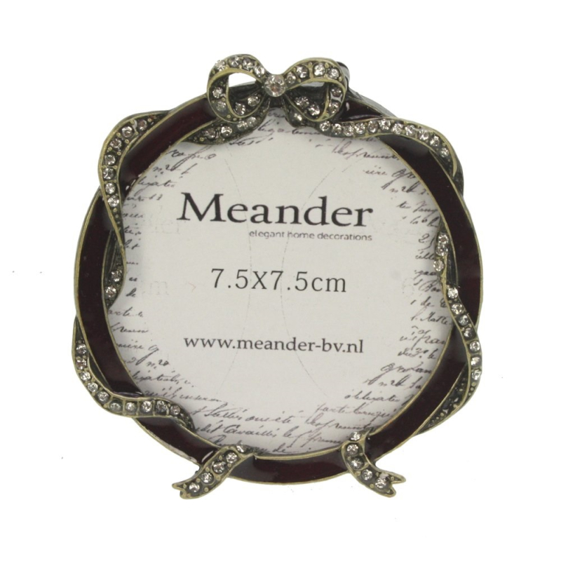 Fotolijstje rond Strik (Ø7,5cm) 8x8,5cm