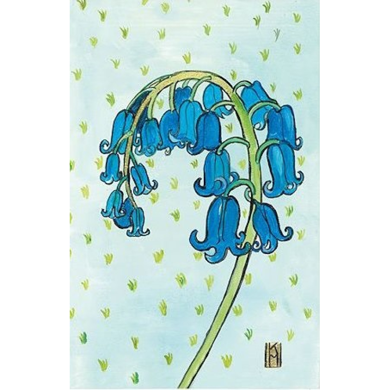 Dubbele kaart met env. Wilde Hyacint 11,5x17,5cm