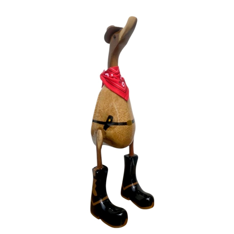 Houten eend Maile cowbow rode sjaal M