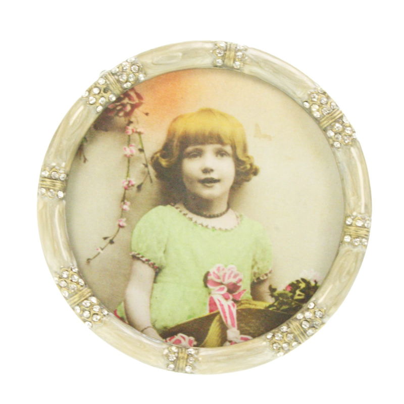 Fotolijstje rond grijs (Ø8cm) Ø10cm