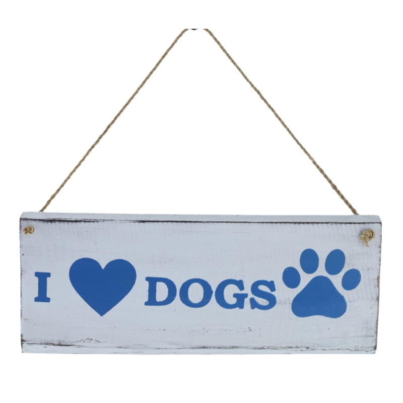Tekstbord Ina DOGS donkerblauw 20x8 cm