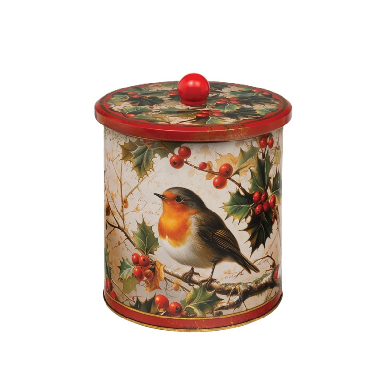 Blik Roodborstje rond Ø16,5x19cm