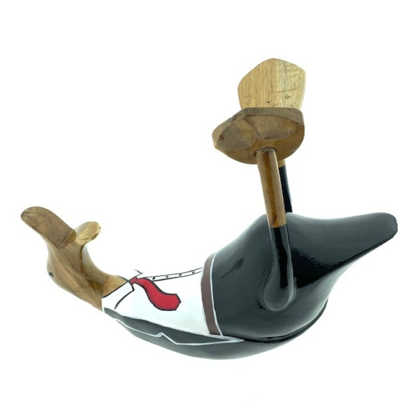 Houten eend Lonny fleshouder