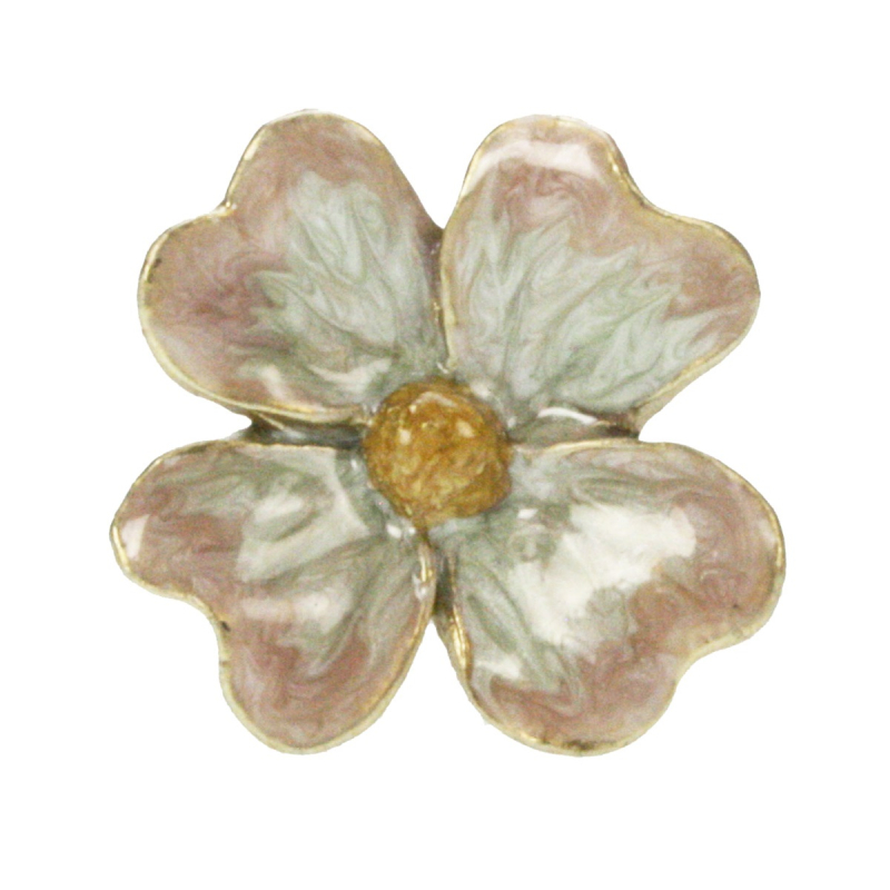 Deurknop Bloem roze/ wit Ø4x6cm