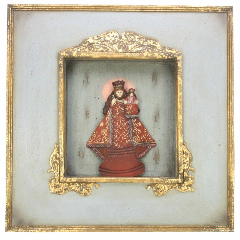 Madonna rood in lijst/kastje 40,5x5,5x40,5cm