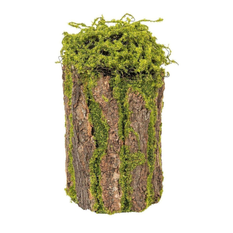 Schorsstam met mos groot, groenbruin Ø32x18cm