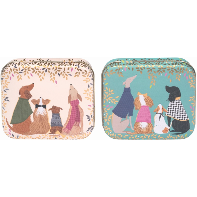 Blik Honden 2 stuks 9x8x2,5cm