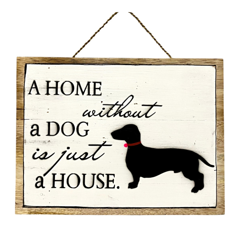 Tekstbord Benno HOME DOG wit/zwrt 40x30cm