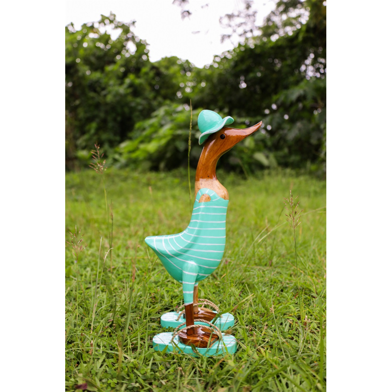 Houten eend Luca M turquoise