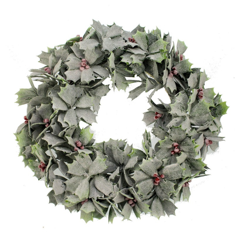 Krans Hulst besneeuwd Ø32x8cm