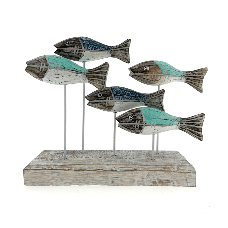 Vissenschool Nico op wit/turquoise