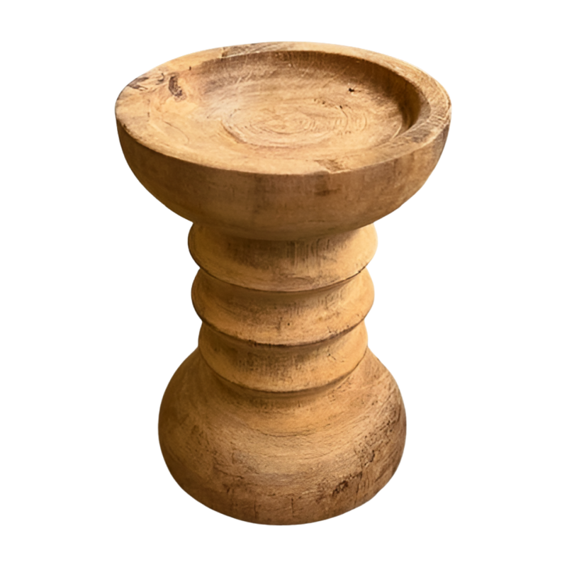 Candle stand teak L 17cm(80424) 12x17cm