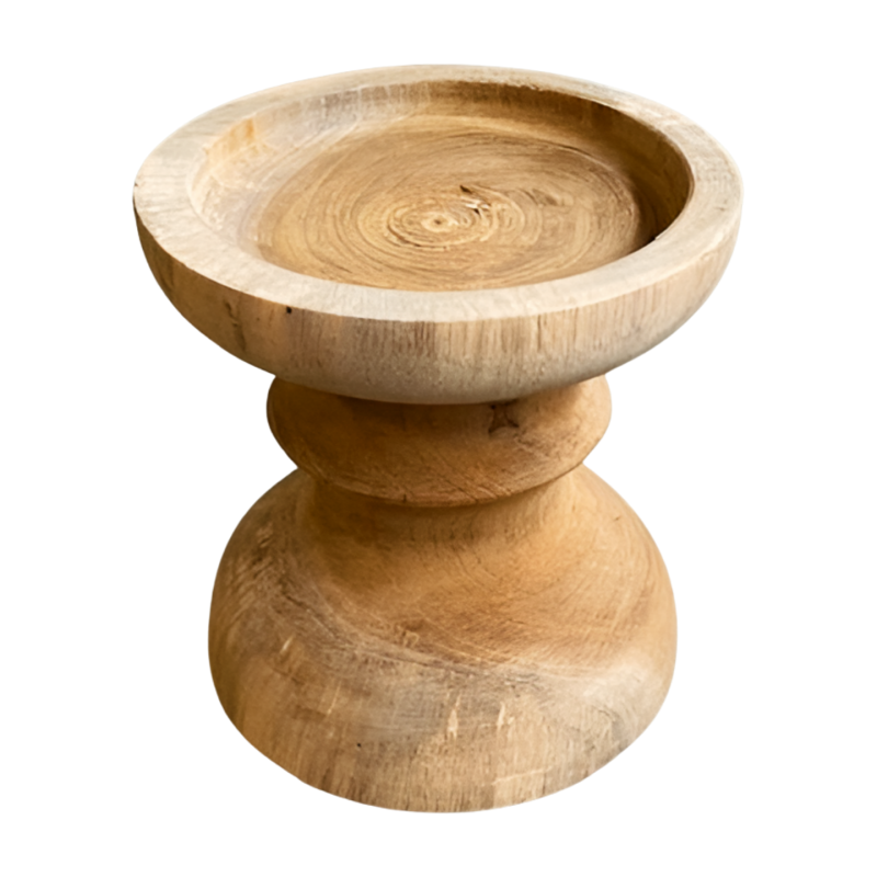 Candle stand teak S 12cm
