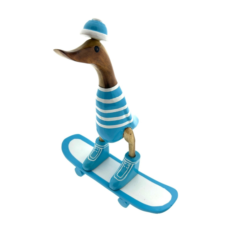 Houten eend Wessel skateboard neon blue