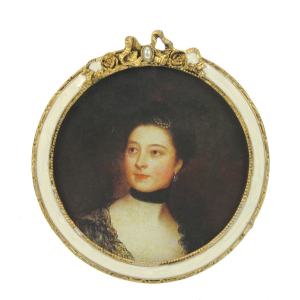 Fotolijstje rond Crème/ant. goud kleur (Ø9cm) Ø10cm