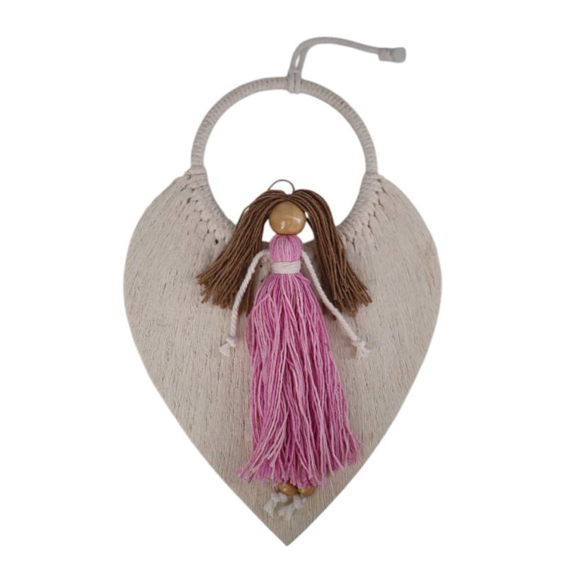 Hanger pop Dustin wit/roze ca 20 x 25 cm
