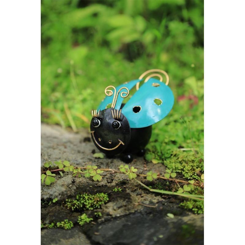 Metalen lieveheersbeestje Isa turquoise