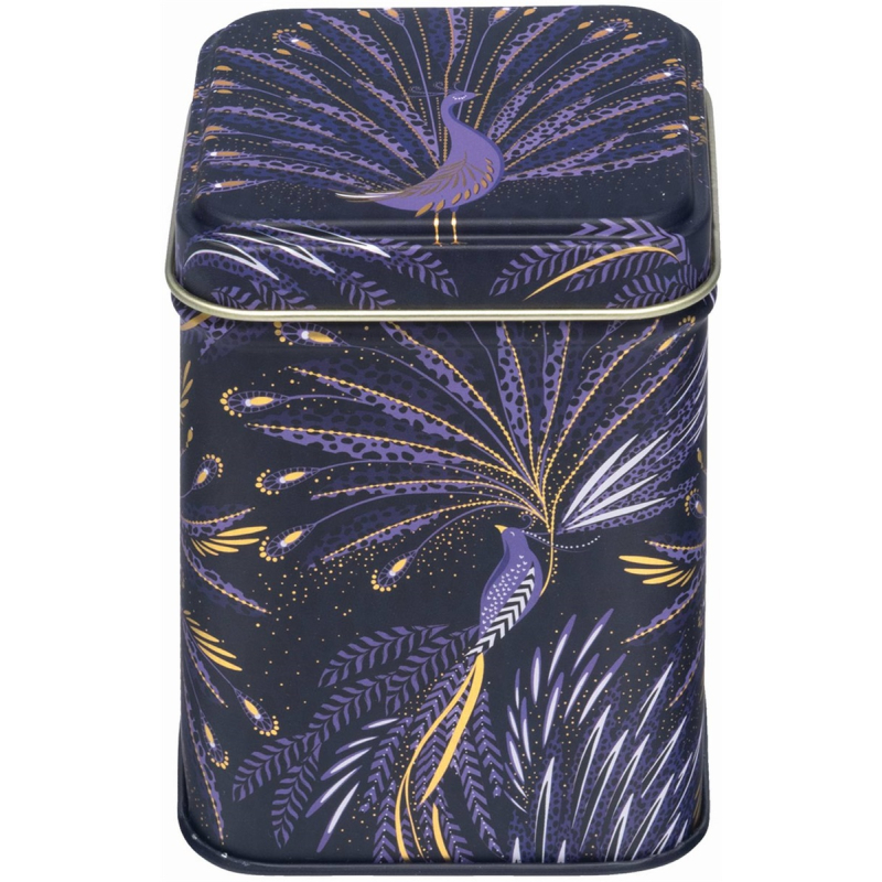 Blikje Pauw, donkerblauw 7,5x7,5x9,5cm