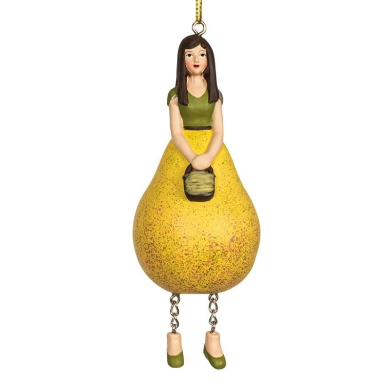 Bloemenmeisje hangend "Peer geel"