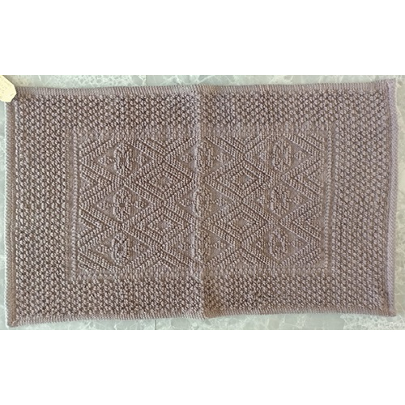 Badmat Jacquard ruitje warm grey 45x75cm