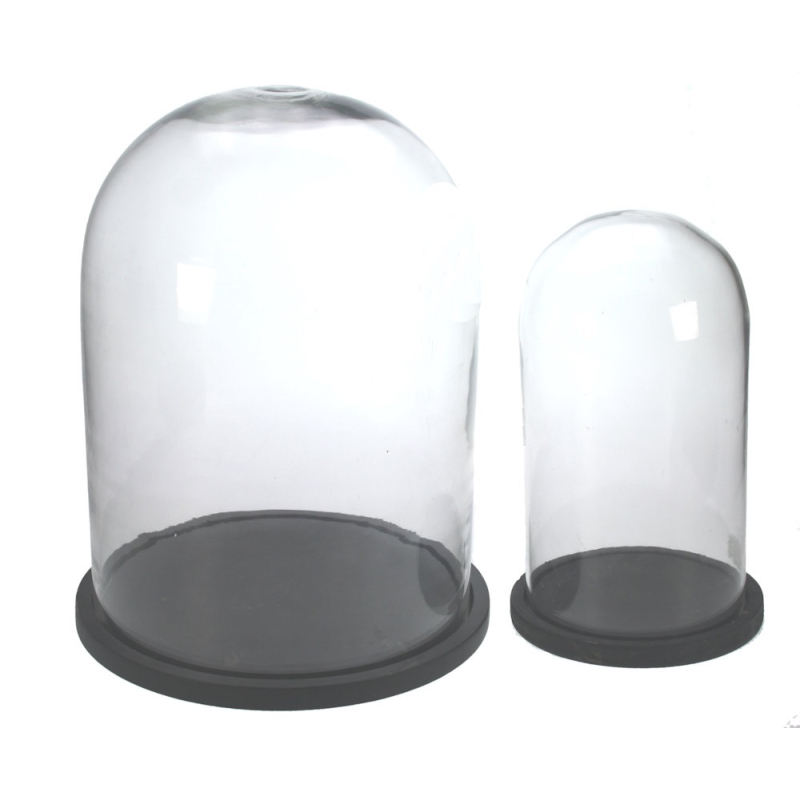 Stolp met voet zwart s/2 Ø26,5xH45cm/Ø16,5xH30,5cm