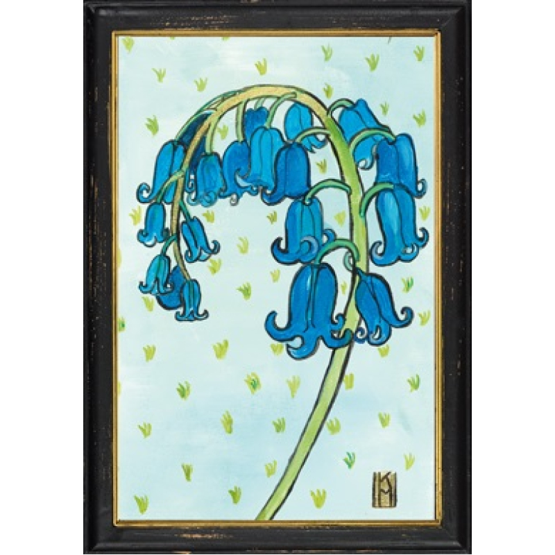 Lijstje hout zwart Wilde hyacint, 34x23,5cm