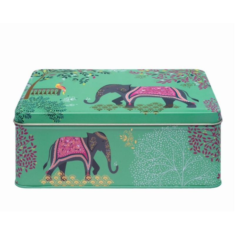 Blik Olifant, groen 19,5x15,5x7,5cm