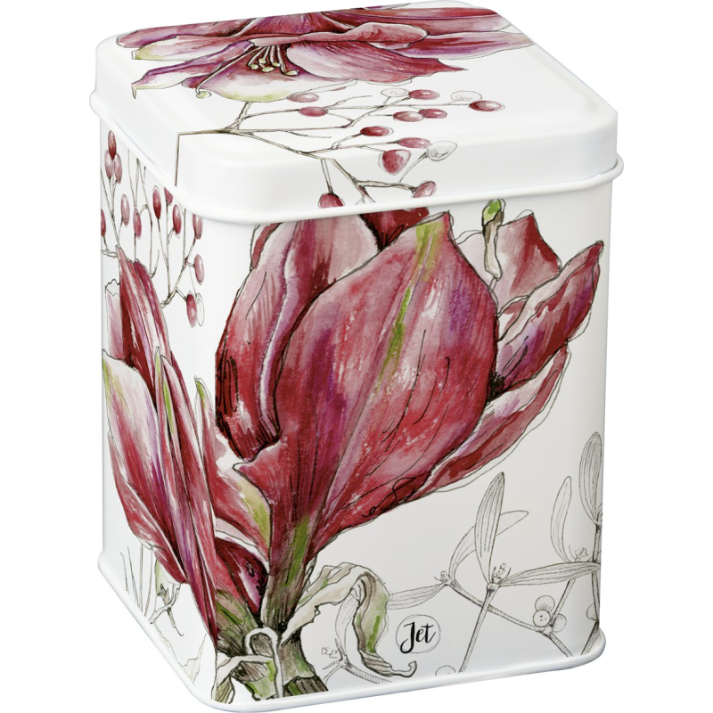 Blikje Winter Amaryllis 7,5x7,5x10cm