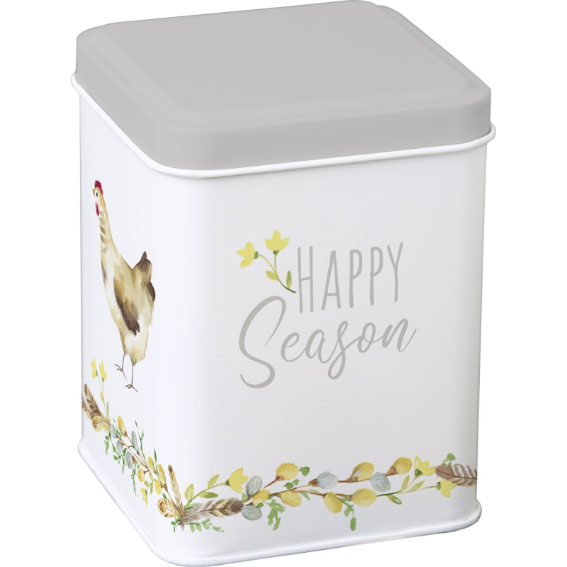 Blikje Helene White Grey 7,5x7,5x10cm