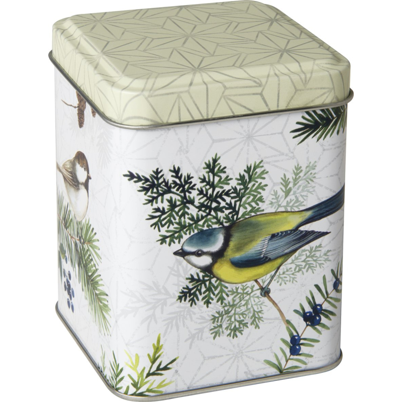 Blikje Winterse Tuinvogels 7,5x7,5x10cm