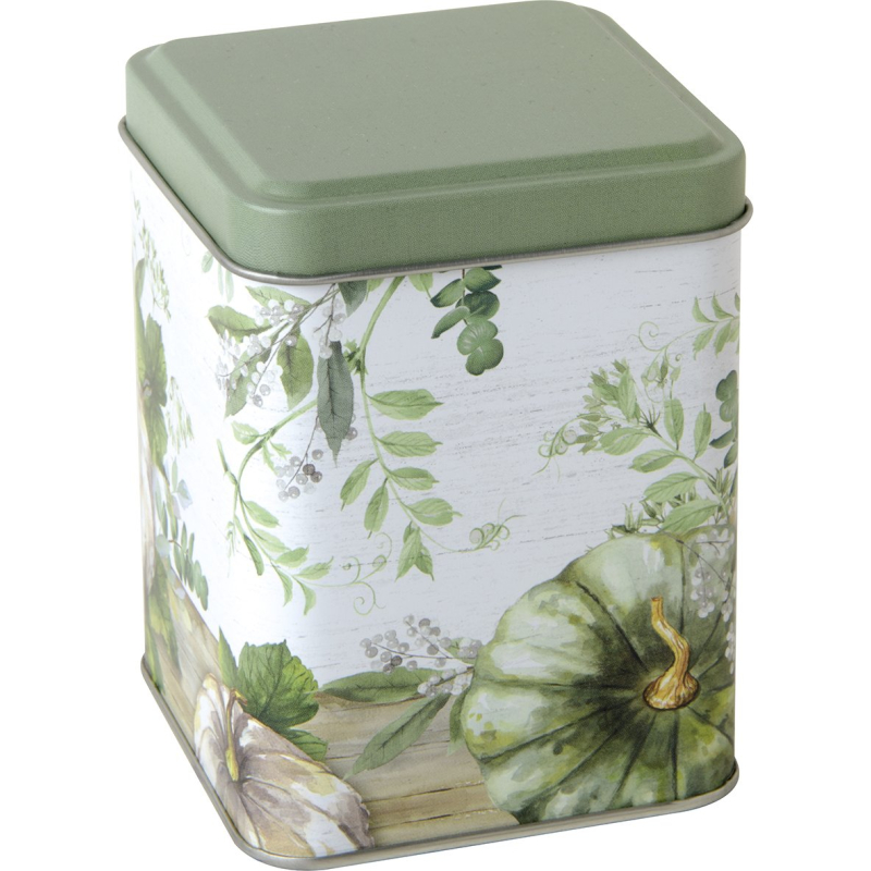 Blikje Groene en witte pompoenen 7,5x7,5x10cm